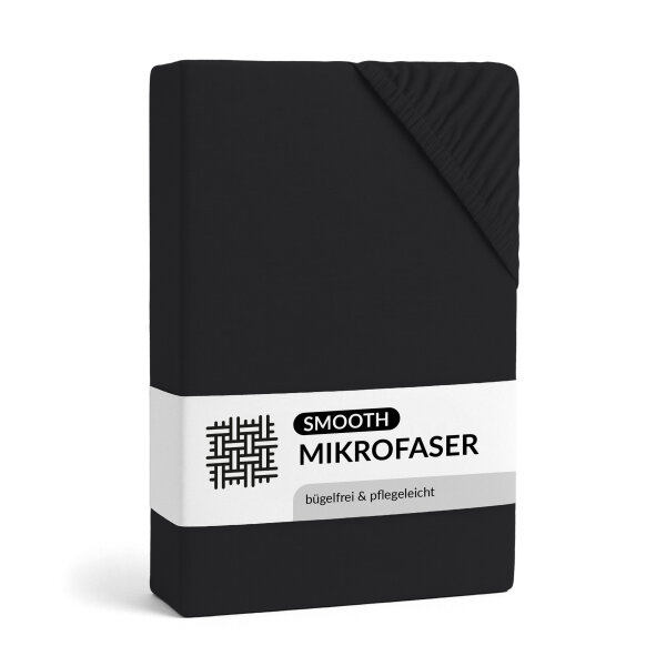 Mikrofaser Spannbettlaken in Schwarz