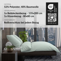 BREEZA GREEN Bettwäsche, grün pastel, Seersucker, bügelfrei, Polycotton, 135x200 cm