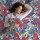 MAGNOLIA Bettwäsche, rot blau geblümt, Baumwolle, 135x200 cm