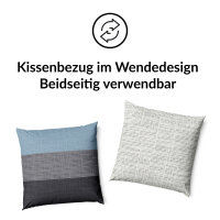 BIANCA Bettwäsche, blau grau gestreift, 100% Baumwolle, 135x200 cm