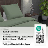 NOEMI GREEN Bettwäsche, grün, 100% Baumwolle, 135x200 cm