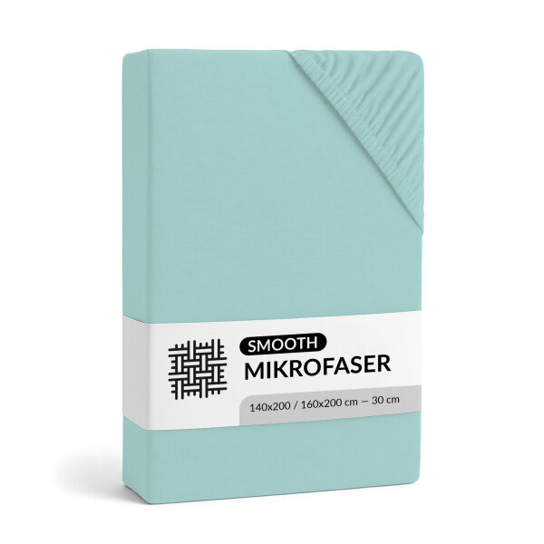 Mikrofaser Spannbettlaken 140 - 160x200 cm Aqua